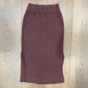 aerie Offline Ribbed Pencil Skirt in Brown